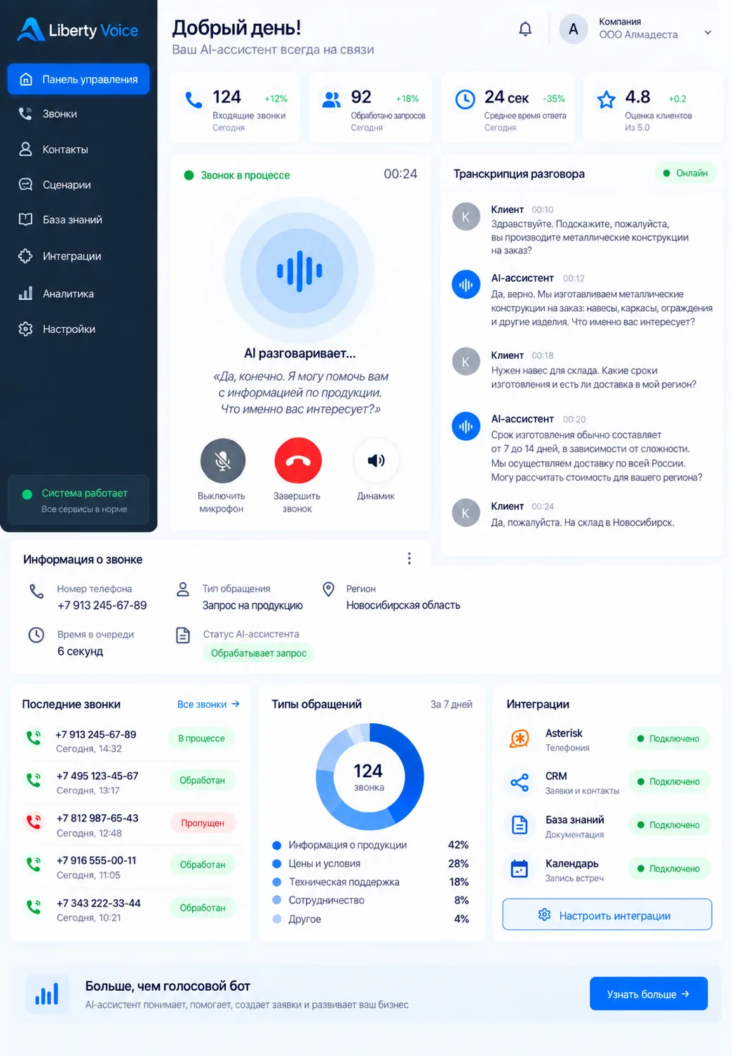 Интерфейс Liberty Voice